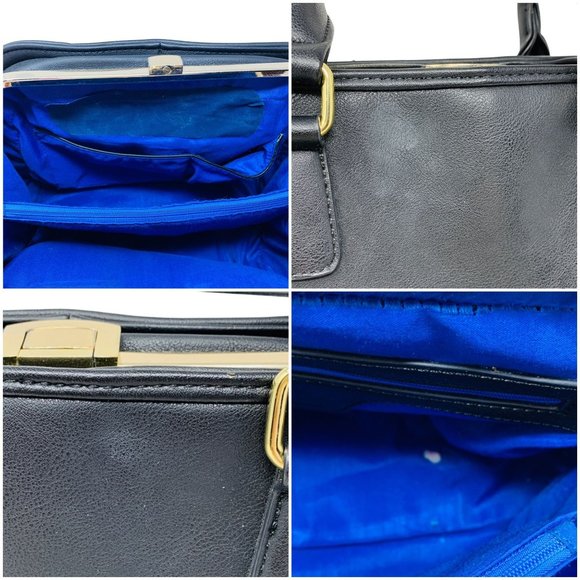 Christian Lacroix Purse Black & Gold Structured Top Handle Bag Vintage Style - Picture 7 of 10